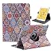 iPad 9.7 2018/2017, iPad Air 2, iPad Air Case - 360 Degree Rotating Stand Protective Cover with Auto Sleep Wake for Apple New iPad 9.7 inch (6th Gen, 5th Gen) / iPad Air 2013 Model（Polygon Pattern）