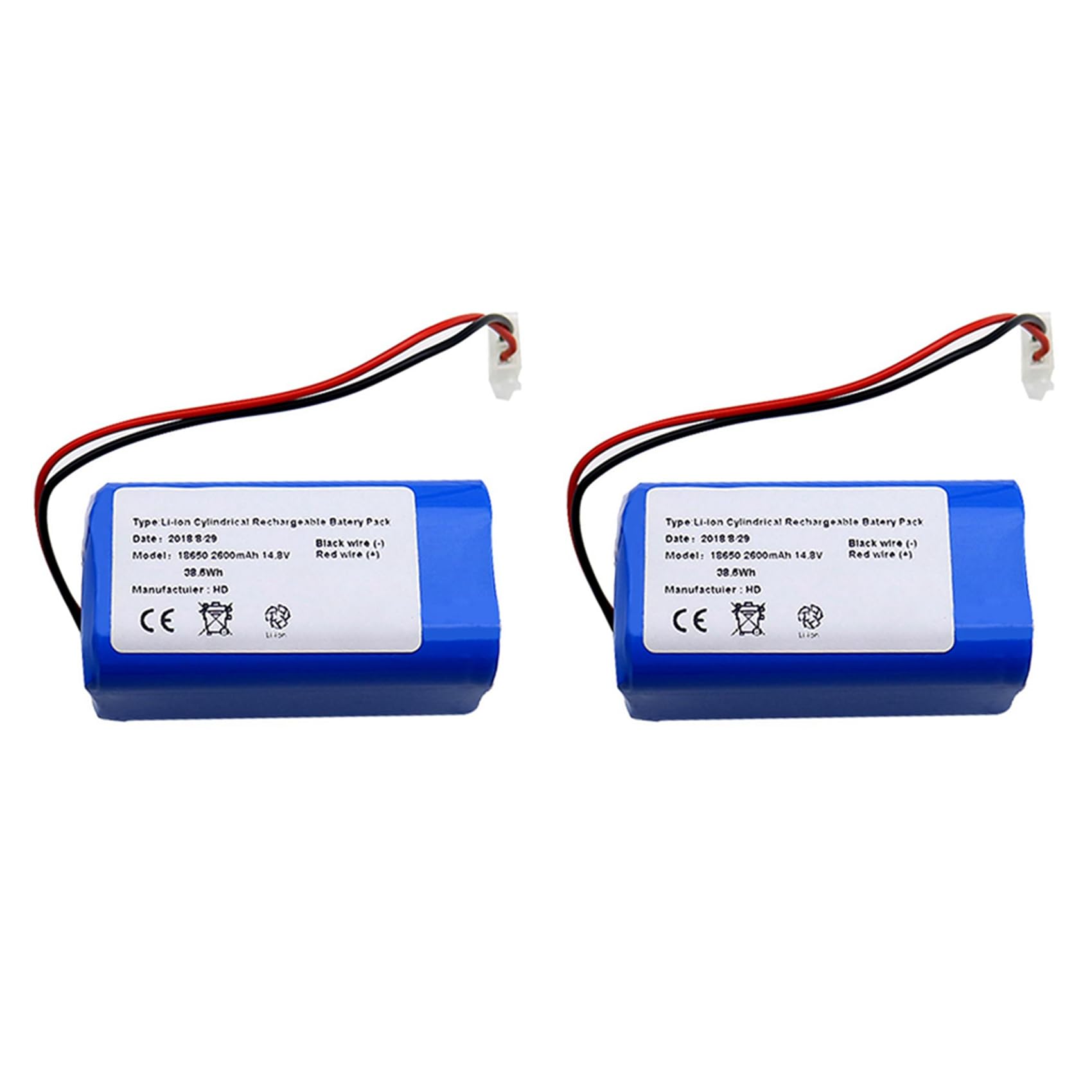 Batería 14.8V 2600Mah aspirador robótico piezas de repuesto recargables para modelos A4 A4S A6 pack2