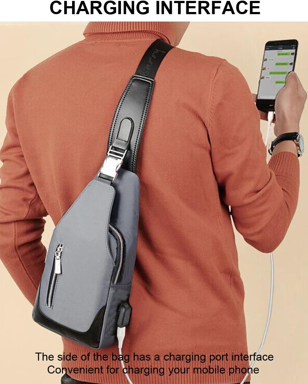 Hiflyer Mens Crossbody Bag Mens Sling Bag Backpack for Men, Crossbody Bags for Men Shoulder Bag for Men