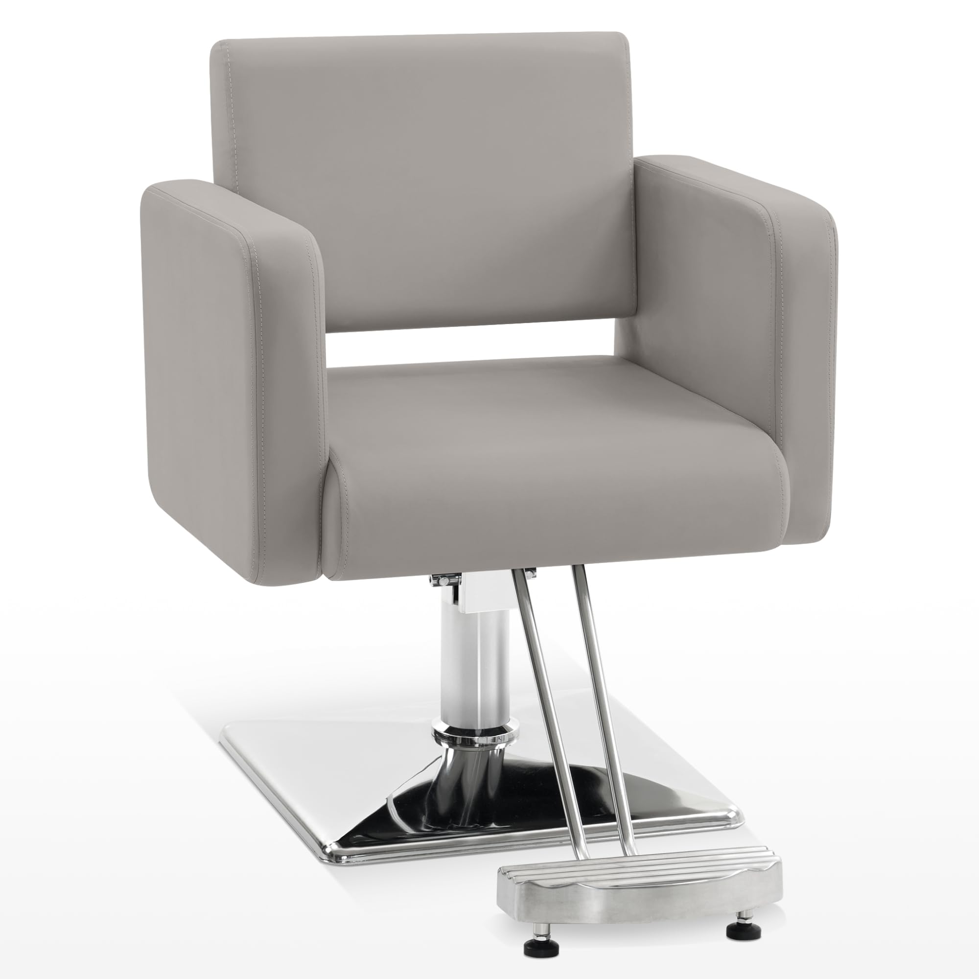 BarberPub Classic Styling Salon Chair for Hair Stylist, with Hydraulic Pump Shampoo Chair Beauty Barber Salon Spa Equipment 3805 (Grey)