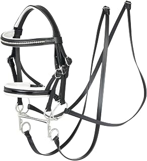 LeMieux Hobby Horse Double Bridle Black - Leather with Functional Buckes - Two Sets of Reins and Two Bits - Educational Toy - Suitable for Ages 8+