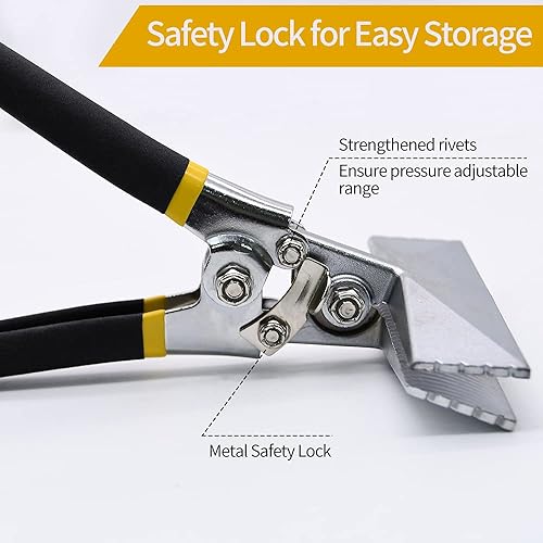 Miniatura 4 de Enrollador de mano, herramientas dobladoras de chapa de mandíbula recta de 6 pulgadas, alicates de costura de borde con mango ergonómico, para