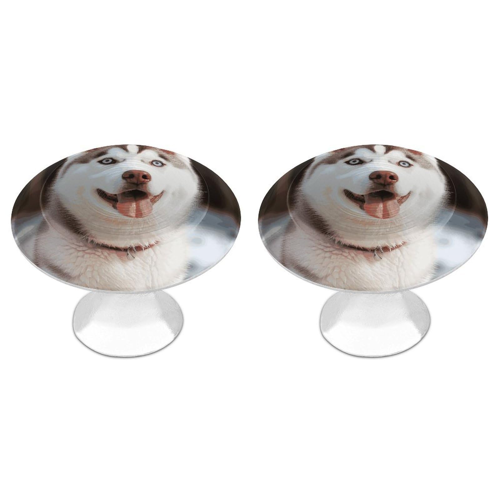 Btcowzrv Style Husky Piquant Dog 2 Pack Cabinet Knobs Drawer Pulls