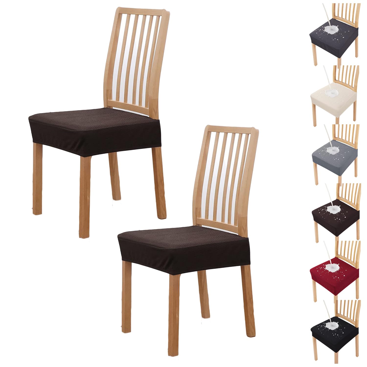Housse de chaise extensible et imperméable en jacquard amovible pour hôtel restaurant