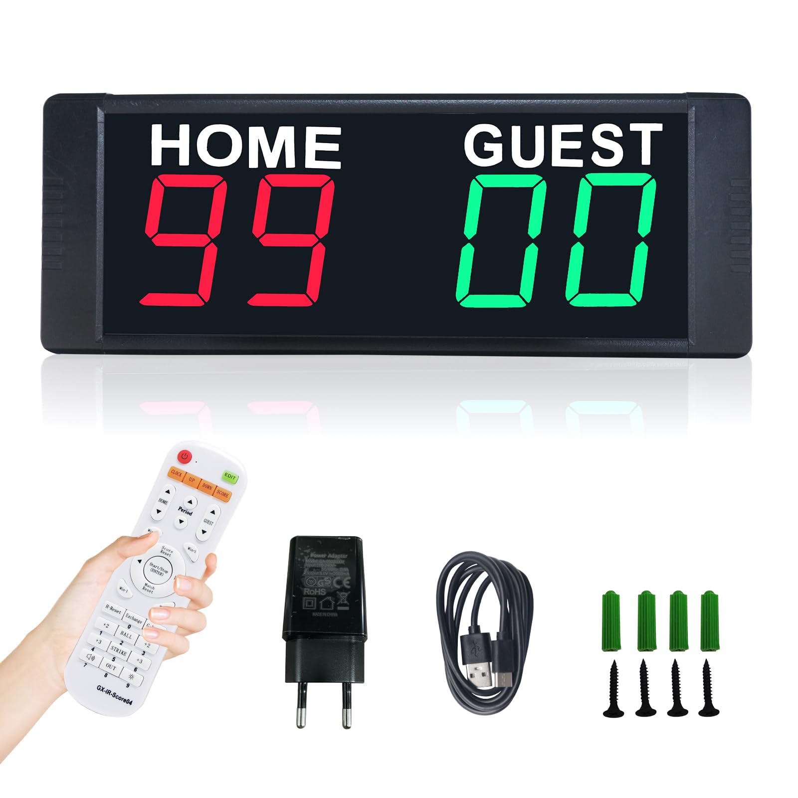 Tableau D'affichage électronique LED Gardien de Score Numérique avec Télécommande pour Basketball, Volley-Ball, Sports d'intérieur et d'extérieur. luminosité Réglable