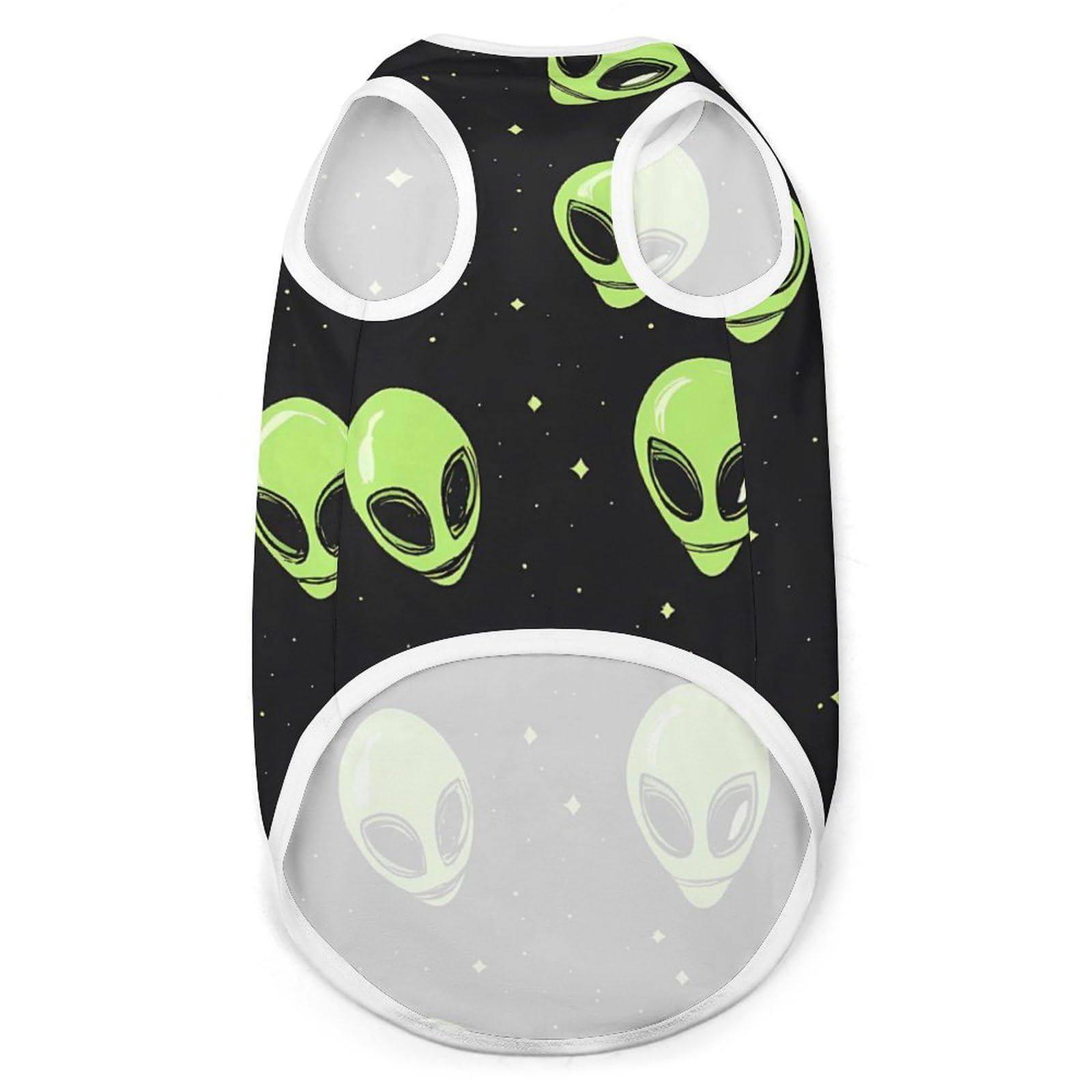 Green Aliens Cute Dog Shirts Soft Breathable Pet Tank Top Sleeveless Vest Cat Clothes L