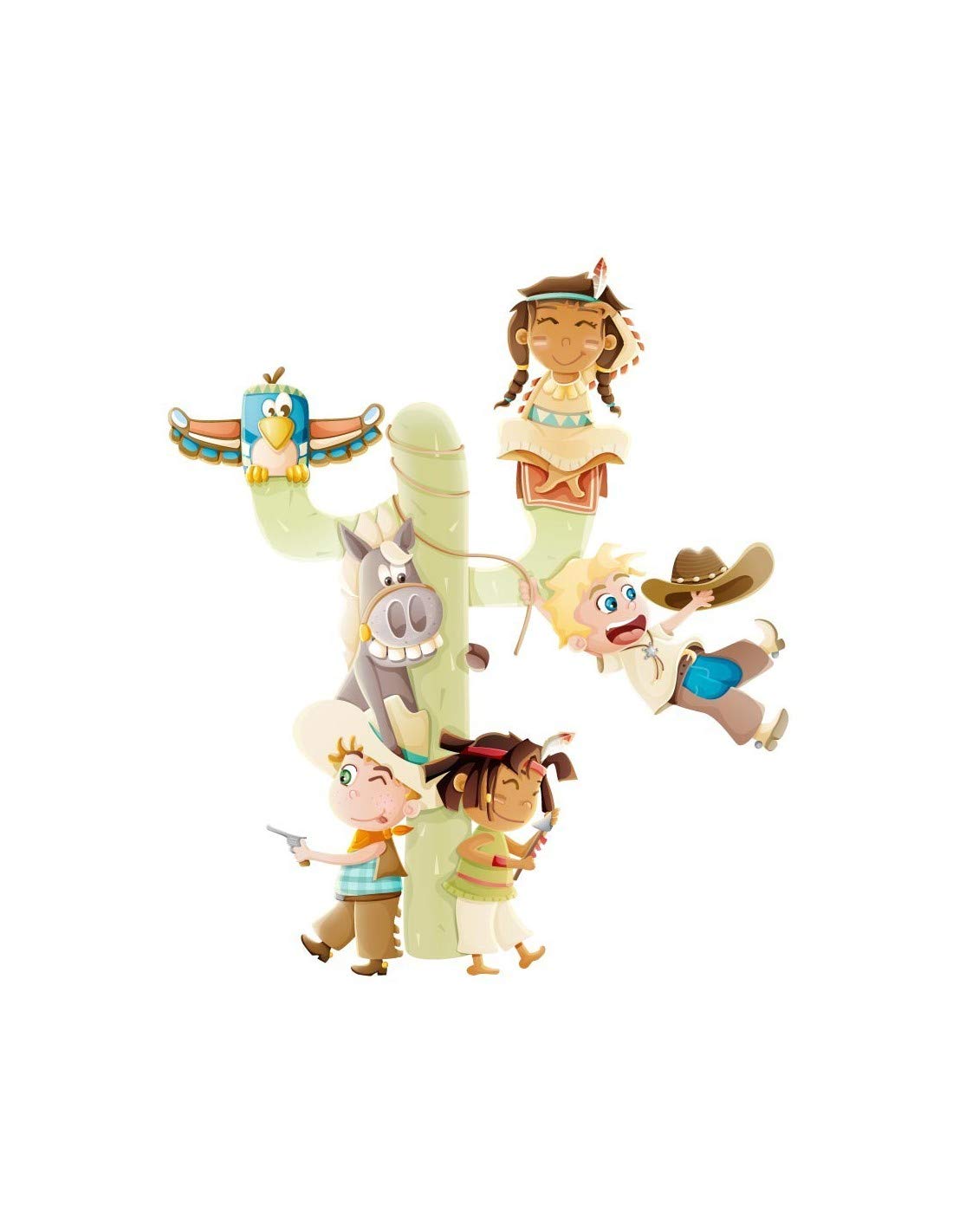 Stickers Petits Cowboys et Indiens 35 x 41 cm : relooker un mur facilement