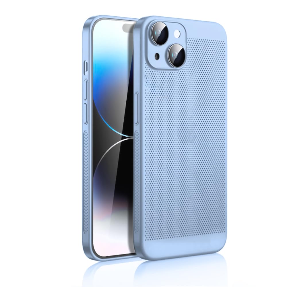 Dl3 Mobilak Case For iPhone 15 6.1-Inch Heat Dissipation Case with Built-in Camera Lens Protector Slim Fit Breathable Cooling Anti-Fingerprint Hard PC Back Shockproof Cover