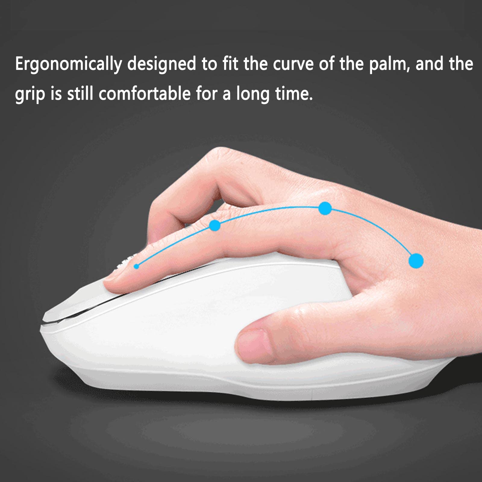 Mysz Mysz bezprzewodowa Mysz komputerowa do gier na laptopach Ergonomiczna mysz Bluetooth Urządzenie wskazujące 2.4G Podwójny tryb Klawisz fotoelektryczny Wyciszenie Ergonomia Regulacja DPI(Schwarz)