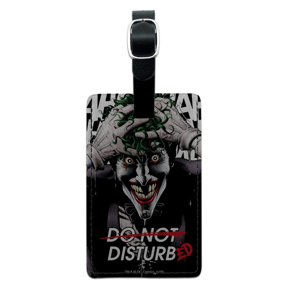 Batman Disturbed Joker Rectangle Leather Luggage Card Suitcase Carry-On ID Tag