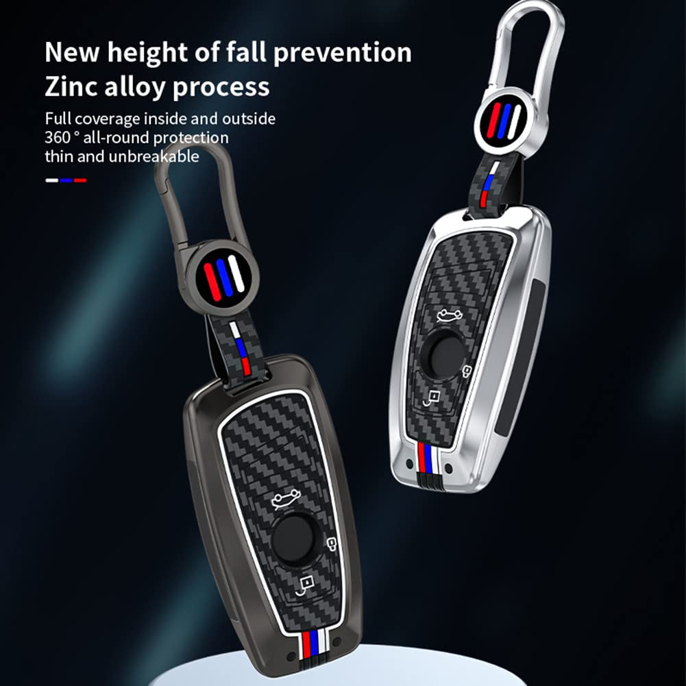 Etui na kluczyki samochodowe ze stopu cynku do serii 1 3 5 F10 F11 F20 F30 F31 F34 G20 G30 X3 F25 X4 I3 M3 M4 z wzorem z włókna węglowego miękki silikon