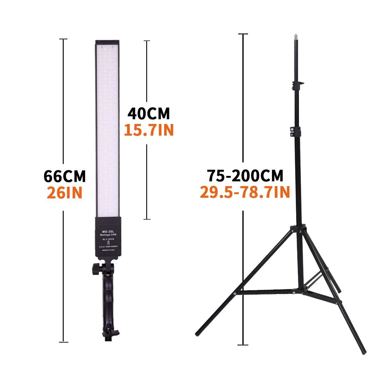 Set di 2 luci video a LED dimmerabili, con treppiede, borsa per il trasporto, set di luci per fotocamera, video, YouTube, prodotto fotografico, 376 perline LED, 3200-5500K, CRI 96+