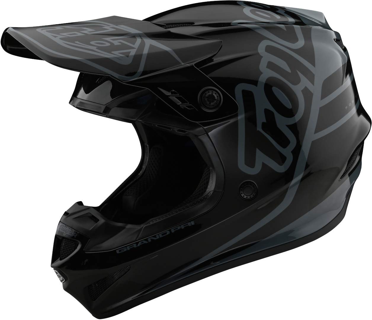 Troy Lee Designs GP Anarchy Adult Offroad Motocross Motorcycle Dirt Bike ATV Powersports Dual Sport Racing Full Face Helmets Lightweight Ventilated Men Women - Black/Grey