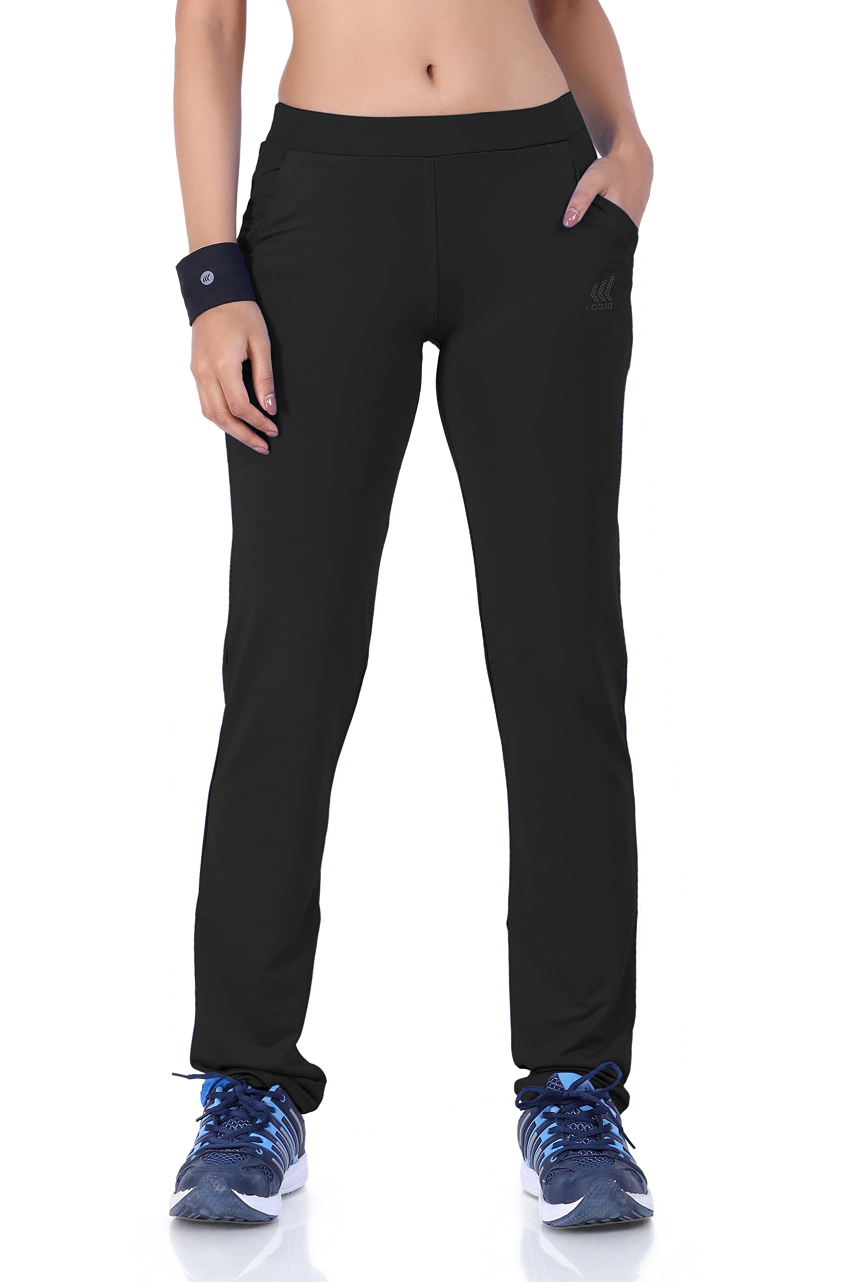 laasa Sports Women Regular Fit Activewear Track Pants | Loose Fit Workout Pant for Women | Quick-Dry | Two Pockets-picture-16