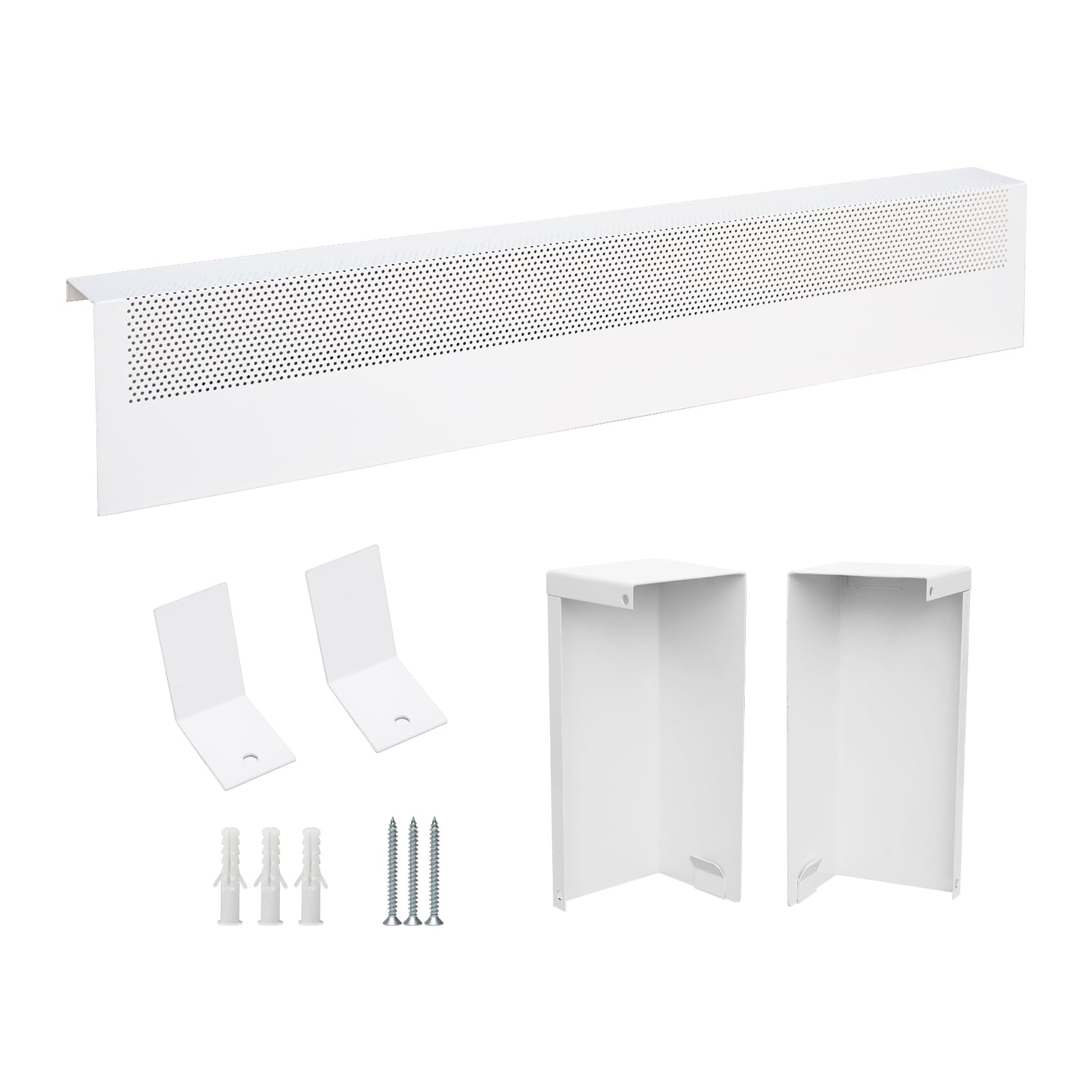 3ft baseboard heater cover with left and right end covers,galvanized steel material that is easy to install,used for replacing the old bottom plate heating cover