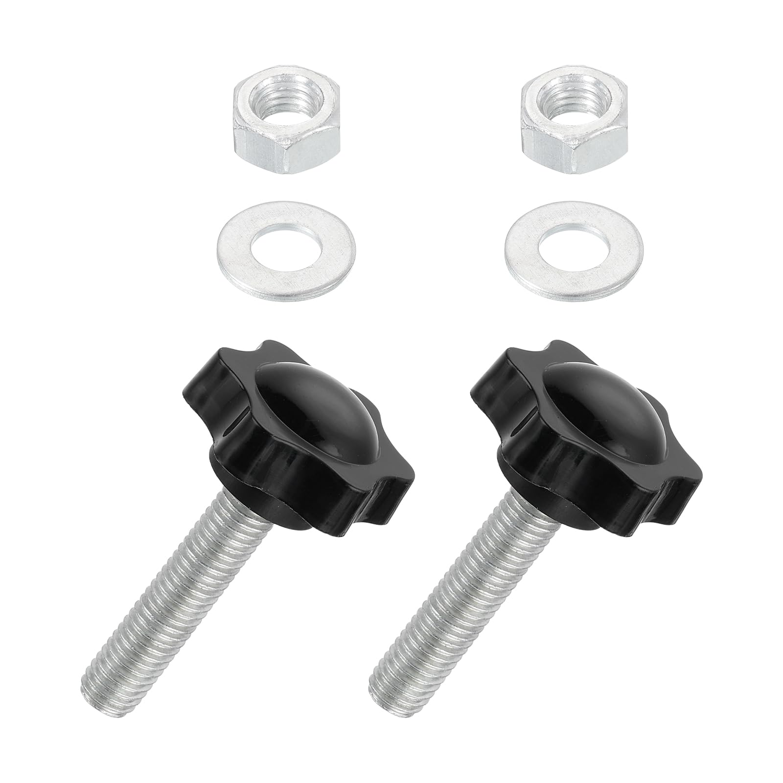 uxcell 2Pcs M10 x 45mm Star Knobs, Plastic Hex Shaped Clamping Knob Screw Hand Knob Handle Replacement with Washer Nut for Umbrella Base Replacement