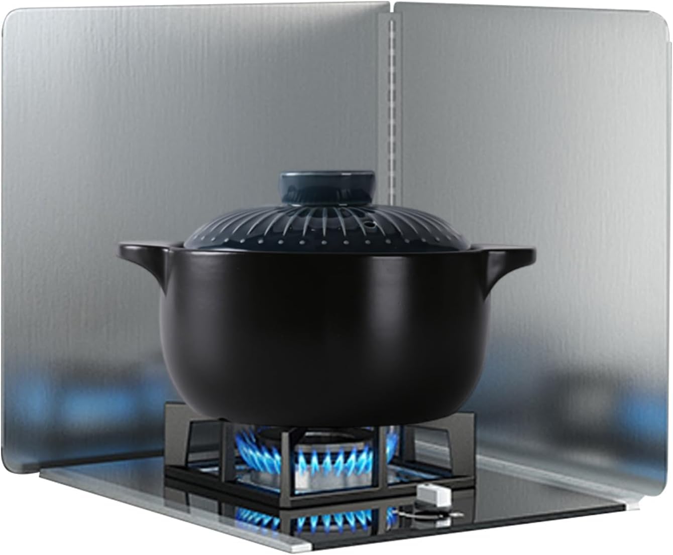 Protection anti-éclaboussures pour friture et dosseret de cuisine en inox 45x40cm