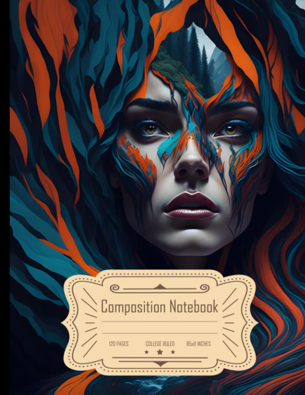 Composition Notebook College Ruled: Francoise Nielly and Alberto Seveso Style Mix, Vibrant Colors, High Detail, Size 8.5x11 Inch, 120 Pages