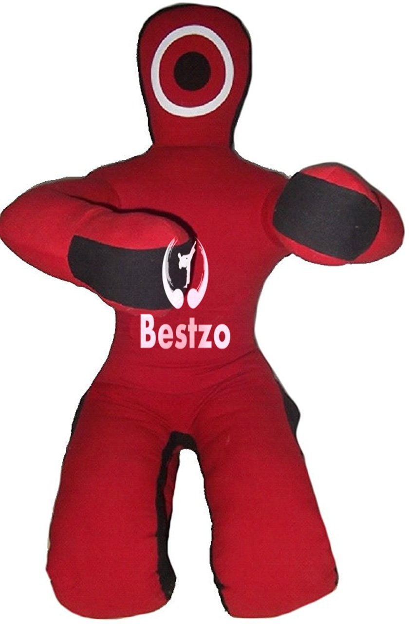 Bestzo MMA Martial Arts Brazilian Grappling Dummy Red Sitting Position Canvas- 59 inches-Unfilled