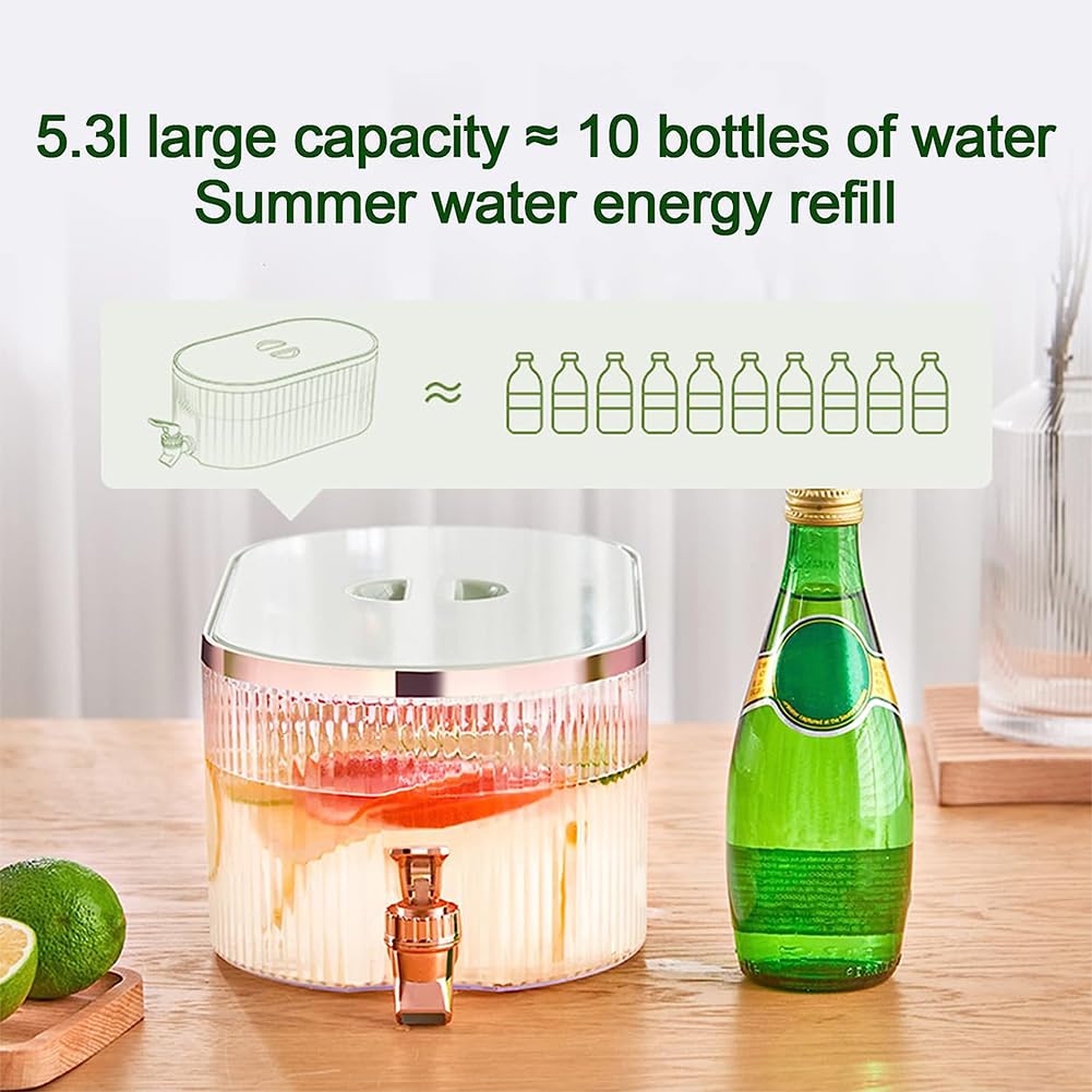 Dispensador de bebidas para nevera con espiga, hervidor delgado para jugo y limonada, recipiente grande para bebidas frías para fiestas, diseño elegante, ideal para entretenimiento
