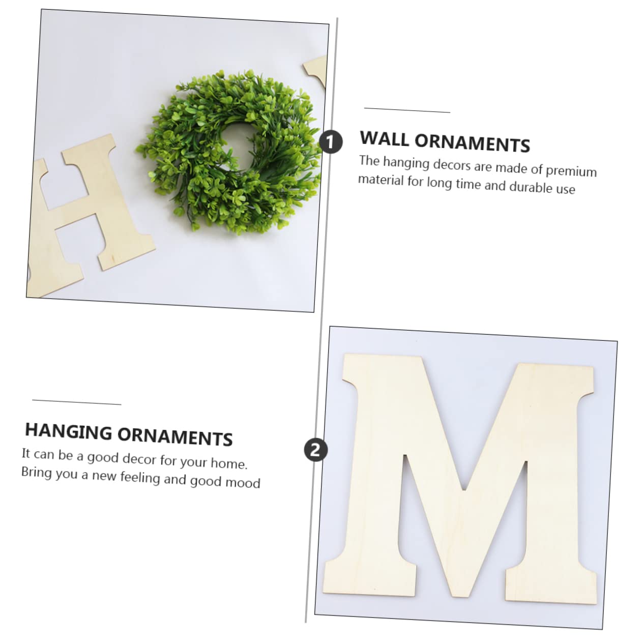 Holibanna Décoration Murale Bois Home à Suspendre Diy Ornement Intérieur Chaleureux Anneau Herbe Simulé Accessoire Photo Pour Salon Et Fête