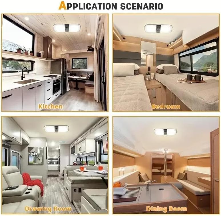 12V/24V 車用ドームライト（スイッチ付き）に適合する RV ボート ヨット キャンプ キャンピングカー トレーラー 車内読書灯