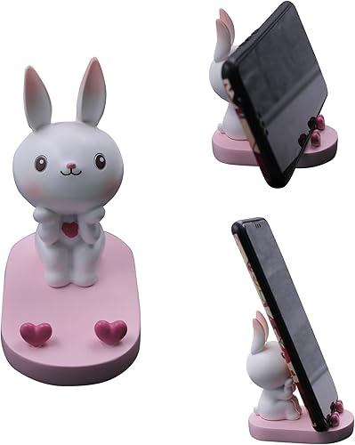 Miniatura 58 de Lindo conejo teléfono móvil soporte animal Smartphone escritorio soporte para todos los teléfonos móviles Bunny teléfono soporte escritorio