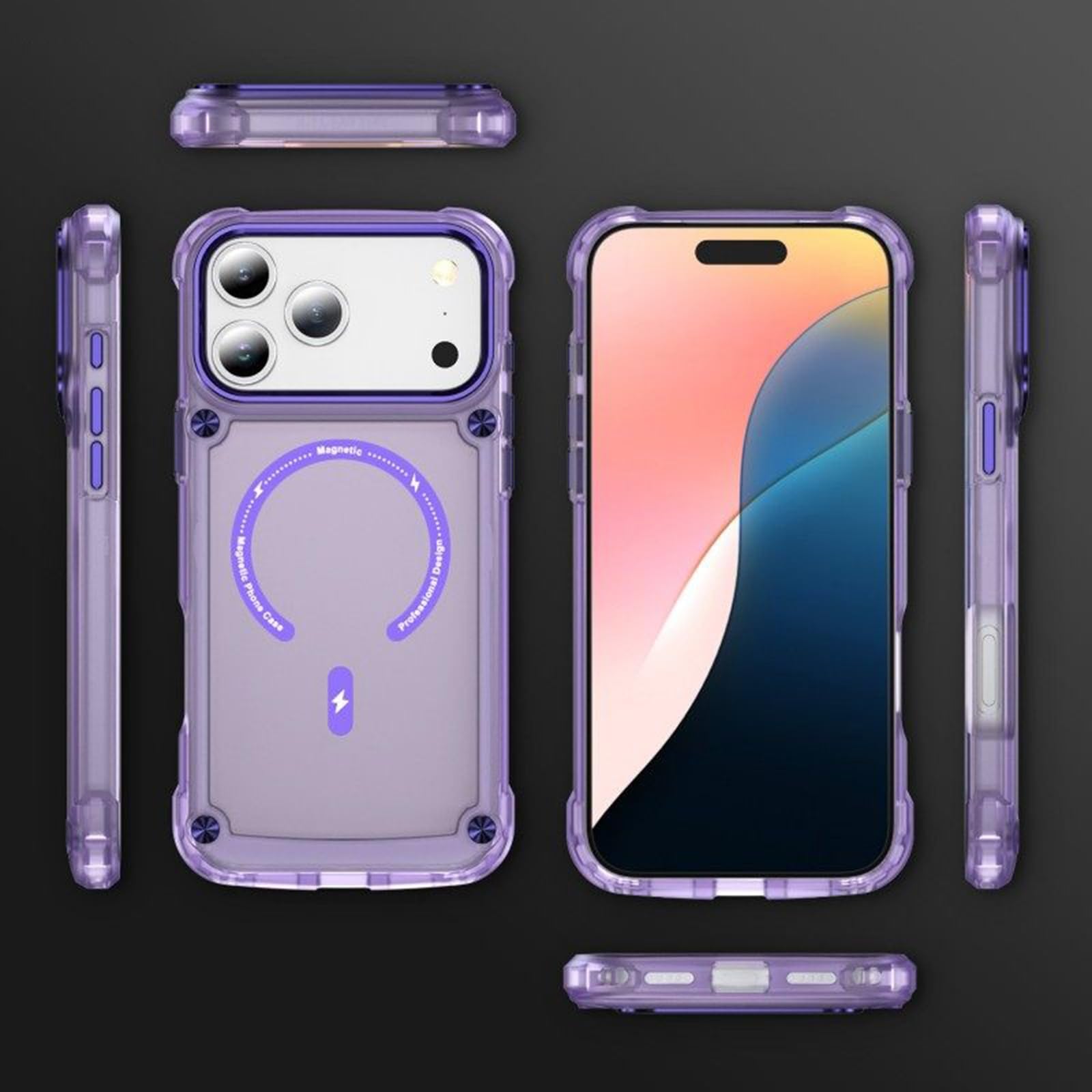 Generico Custodia Per Iphone 17 Pro Max/17 Pro/17 Air/17, Protettiva Magnetica Custodia Antigraffio For Fotocamera Cover(Pink,17 Air)