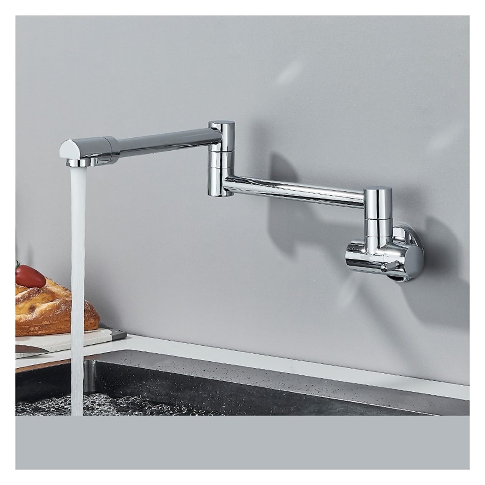 Robinet de remplissage de casserole chrome mural pour cuisine