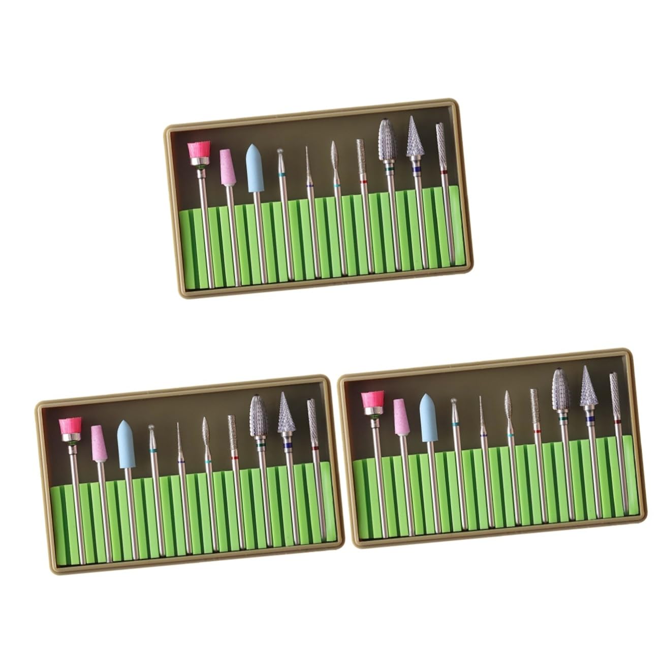 POPETPOP 3 Set Punta del Chiodo Spazzola Lima per Unghie Testa di Macinazione del Chiodo Punta del Chiodo del Diamante Punte di Ricambio per Trapano per Unghie Kit per Unghie para Uñas