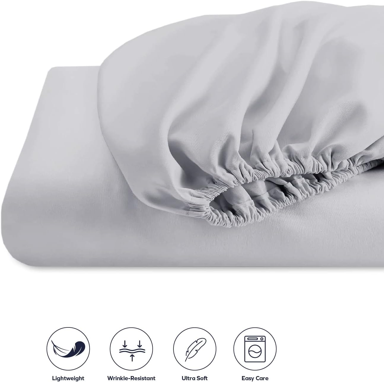 Boston Linen co. Brushed Microfiber Twin Fitted Sheet Only, 1800 Thread Count Premium Quality – 13’’ Deep Pocket Fitted Bed Sheet, Ultra Soft & Durable – Luxury Bottom Sheets for Bed - Light Grey : Everything Else
