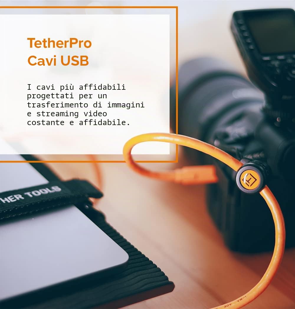 Cavo USB Tether Tools TetherPro USB 3.0 A/Micro B 4,6m orange [CU5454]