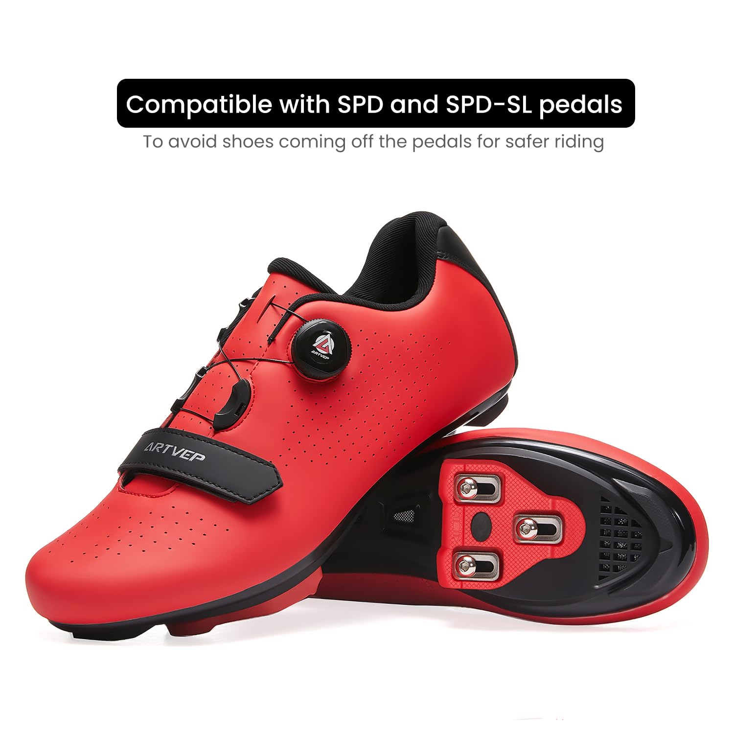 Mujer Zapatillas de Ciclismo para Hombre Zapatillas de Bicicleta de Carretera compatibles con Look SPD SPD-SL Delta Cleats Zapatillas de Bicicleta para Interiores Exteriores Todo Rojo EU 41