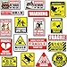 Segnali di avvertimento, cordone, adesivi per bagagli, marea marea, valigie da viaggio impermeabili, chitarre, segnali di pericolo del computer, adesivi 18PCS