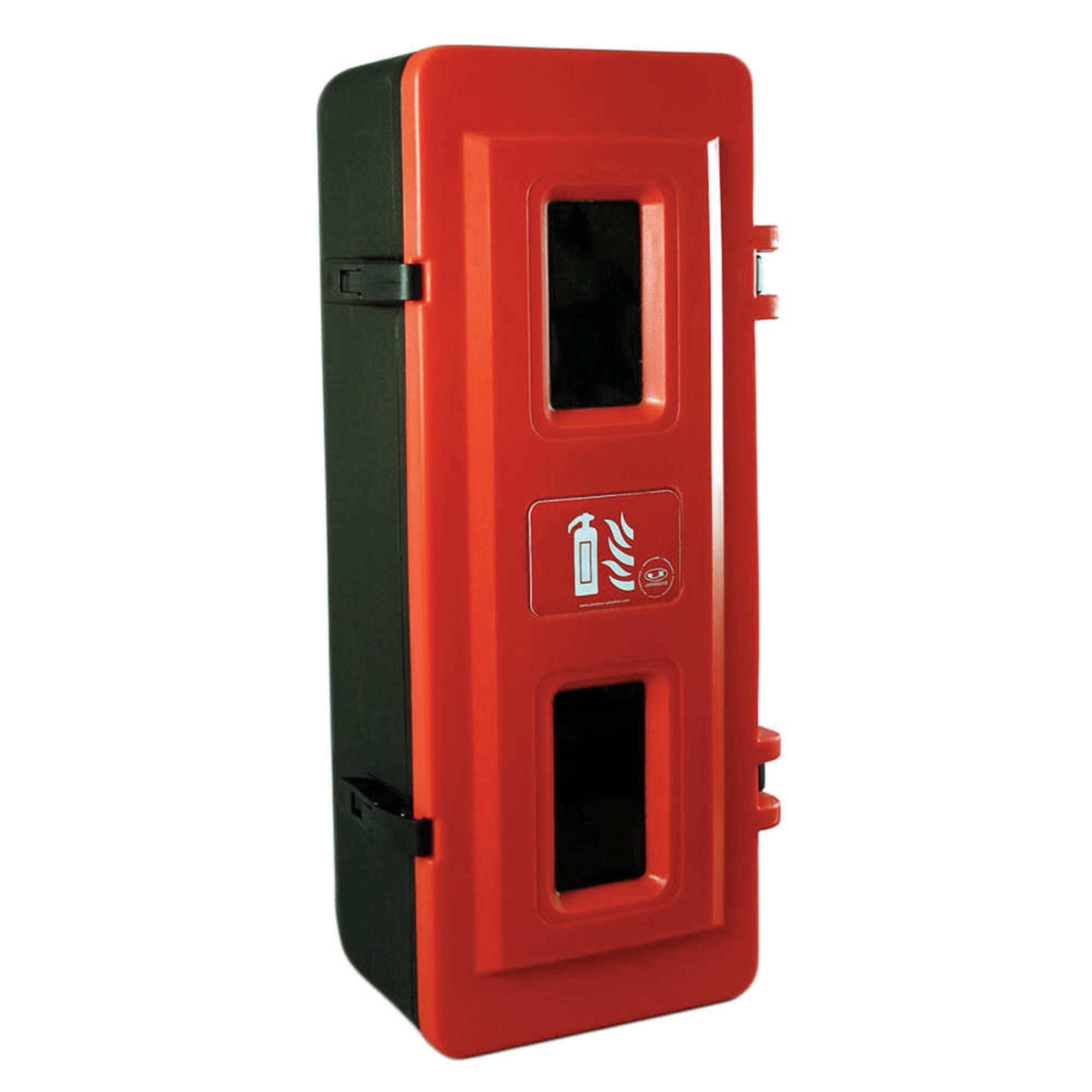 Fire Extinguisher Cabinet, 20 lb, Blk/Red