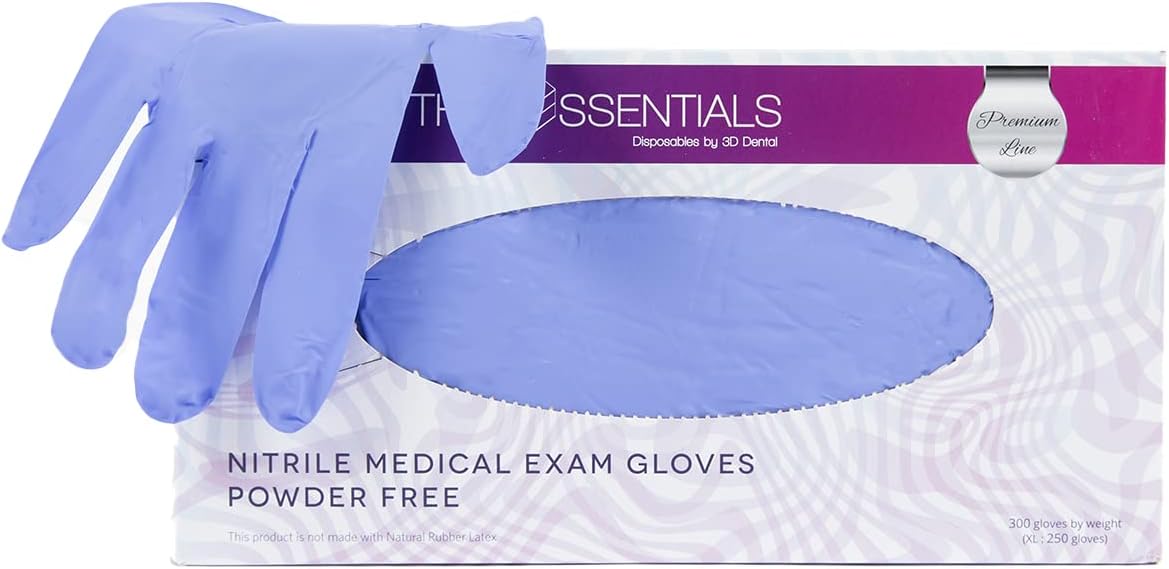 Disposable Nitrile Gloves, Powder Free, Single Use Non-Sterile Protective Gloves for Various Uses - 300 Count