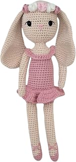 Binnies 11" Ballerina Doll - Stuffed Soft Bunny for Kids – Handmade Crochet Rabbit Toy – Long-Lasting Toddler Comfort Toy – Thoughtful Gift for Girls & Bunny Lovers