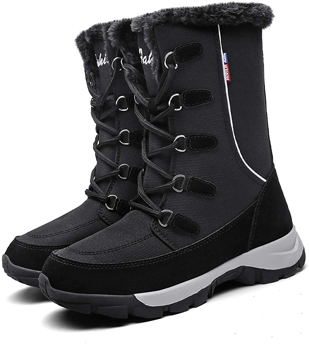 Winterlaarzen Vrouwen Bont Warme Snowboots Dames Warm Wol Booties Enkellaars Comfortabele Schoenen Casual Vrouwelijke Mid Calf Laarzen (Color : A, Shoe Size : 41