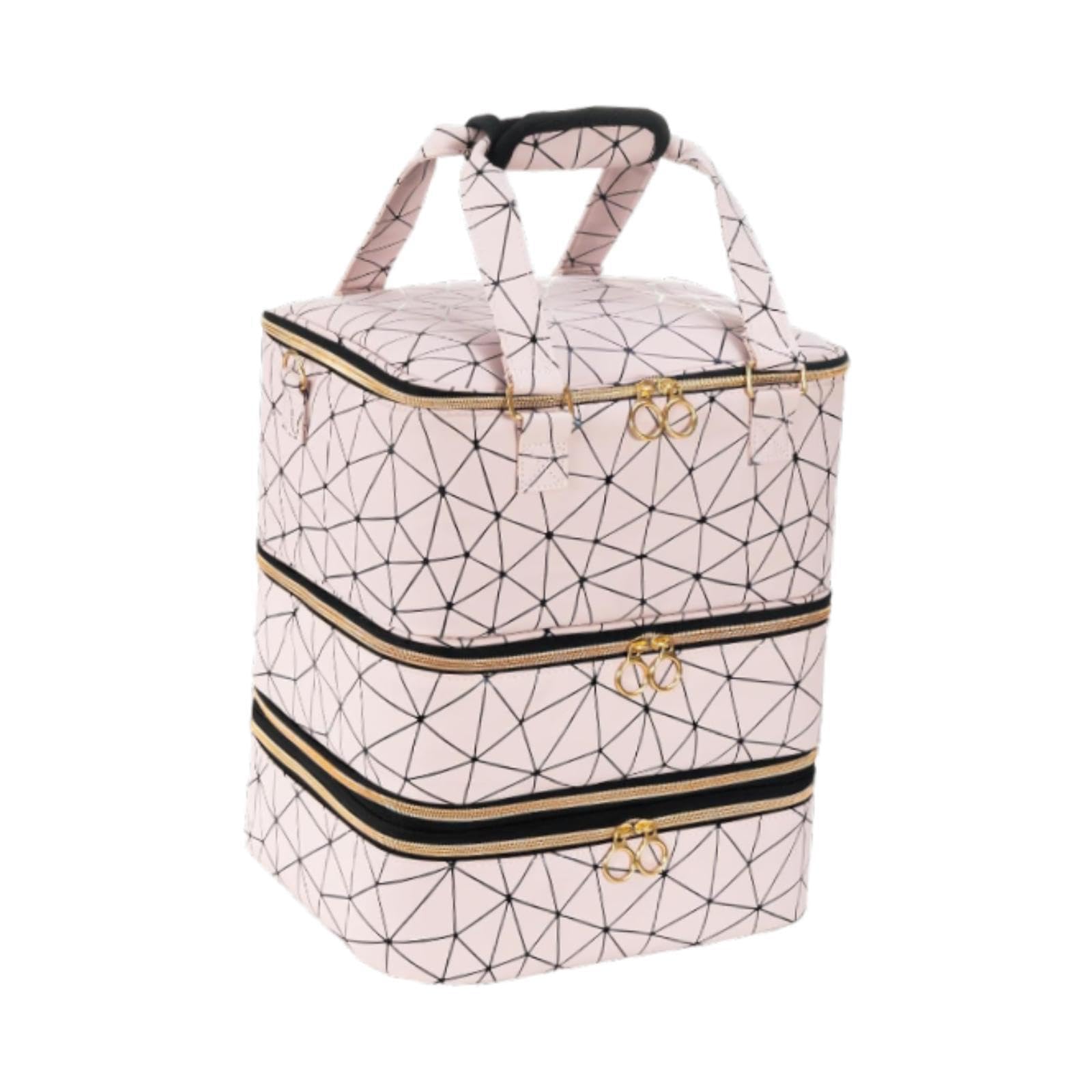Bolsa de almacenamiento de esmalte de uñas de 3 capas con capacidad para 84 botellas. Ofrece gran capacidad para todas las herramientas y accesorios.