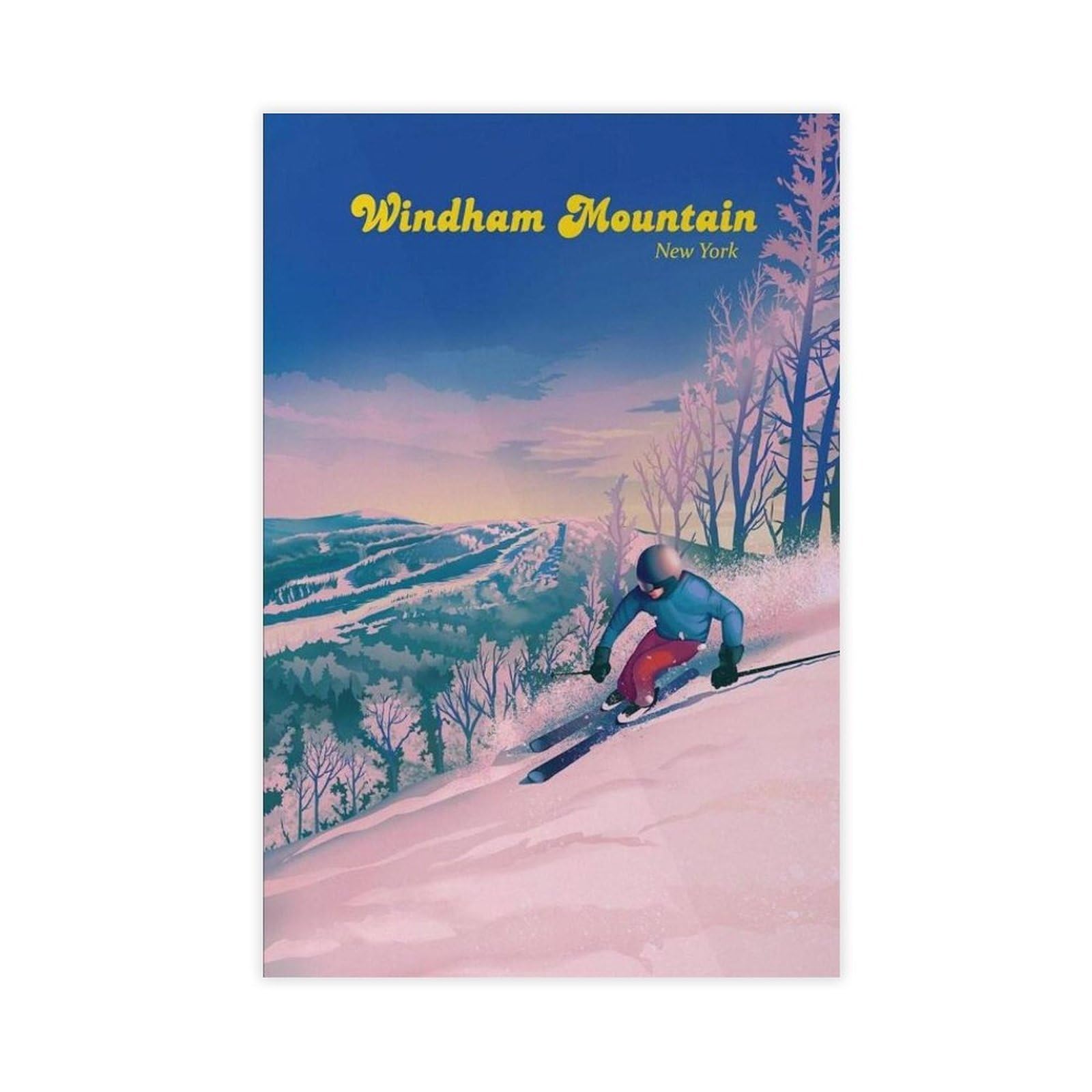 HOHHMY Windham Mountain Ski Resort Canvas Poster for Dorm Room Decor Gift