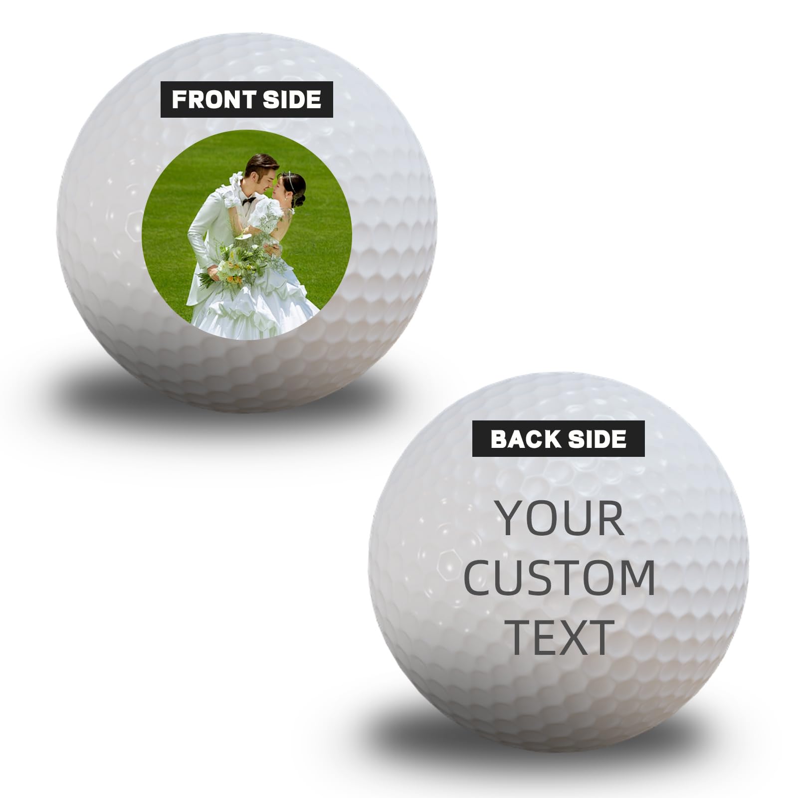 Double-Sided Personalized Golf Balls for Golf Lovers - Custom Name, Logo or Text