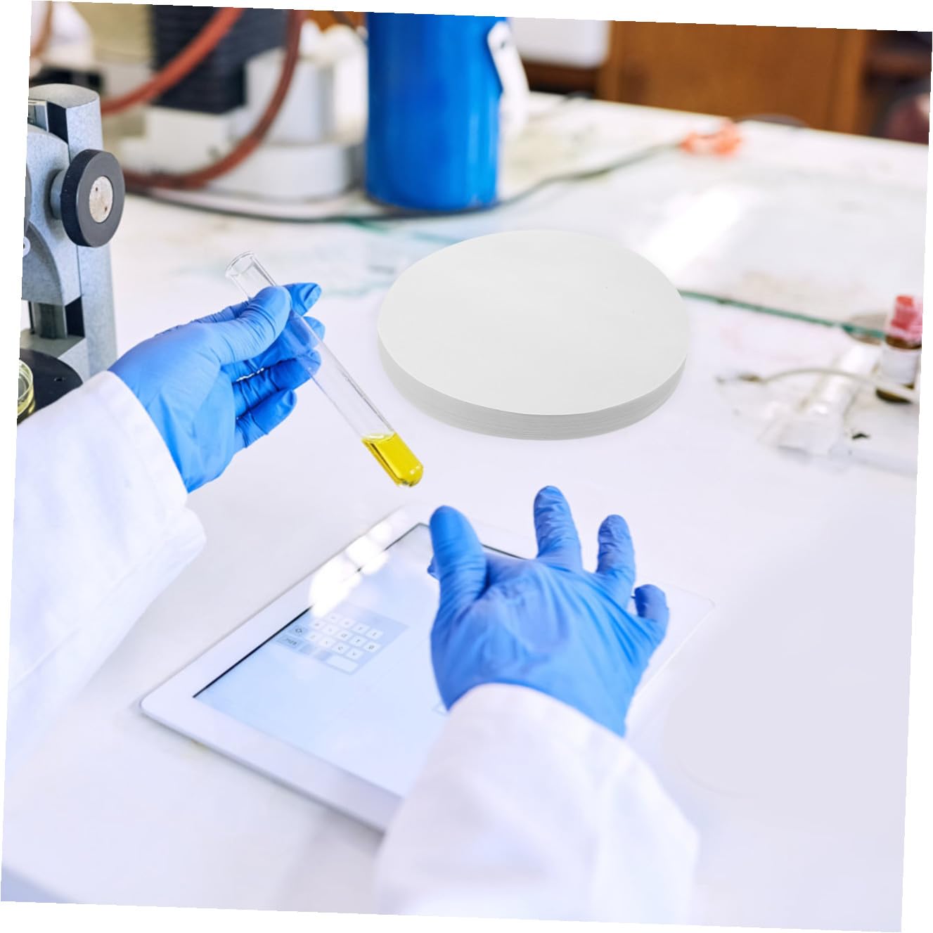 VALICLUD Dischi e Buona Ritenzione Particelle di Carta Filtro Qualitativa da 18 Cm Flusso Medio Confezione da 100 Pezzi per Applicazioni Chimiche Generali e Sperimentali