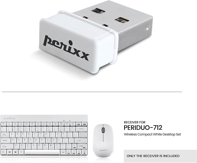 Perixx PERIDUO-712W Receptor USB Nano Repuesto Blanco miniatura 2