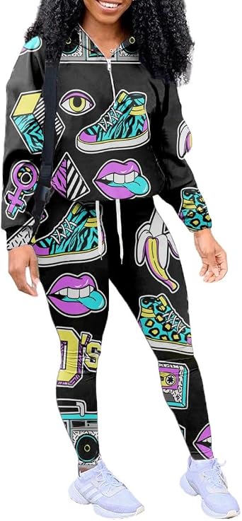 EOSIEDUR Womens Two Piece Outfits Zipper Jacket Pullover and Elastic Waistband Pants with Pockets Sweatsuit Tracksuit Sets