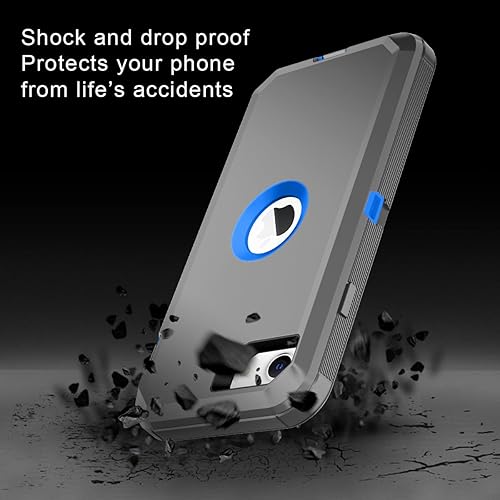 Miniatura 4 de I-HONVA Funda para iPhone SE 20222020 con protector de pantalla integrado, a prueba de golpes, a prueba de polvo y caídas, 3 en 1, cuerpo completo,