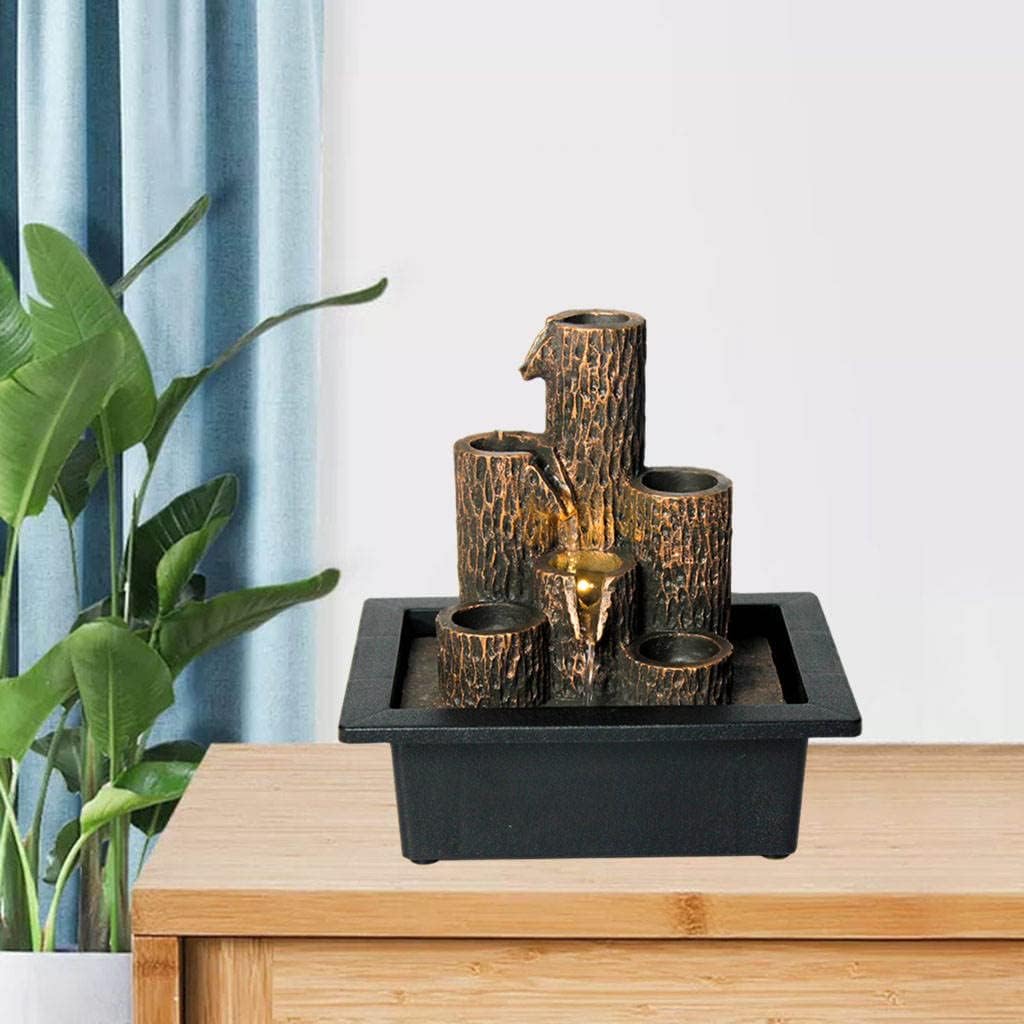 Table Fountain Relaxation Water Fountain Desktop Fountain Running Water Ornaments Office Home Feng Shui Ornaments Resin Crafts Indoor Table Top Water Fountain