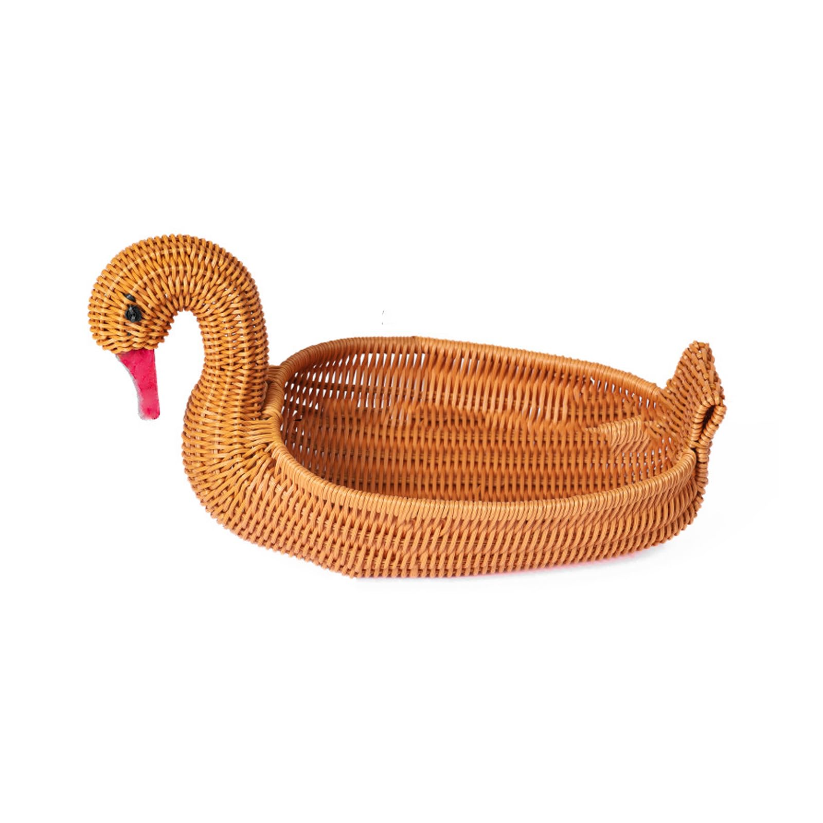 ordinarYone Creative Animal Designs Fruit Basket for Home Storage Imitating Rattan Weave PP Materials
