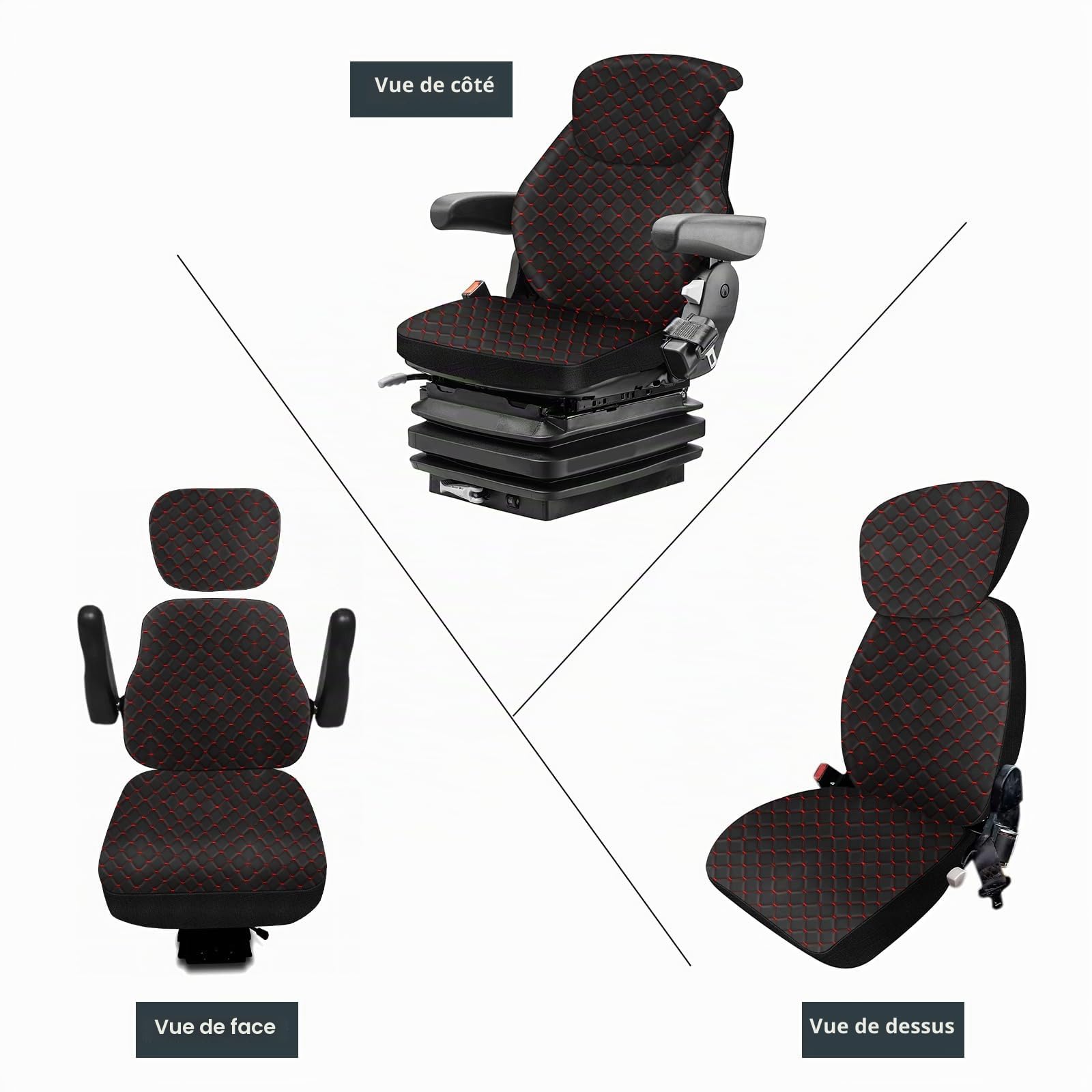RASHION Housse de Siège Universelle Robuste pour Tracteurs à Armoire | Housse de Siège pour Chariot Élévateur avec Appui-tête