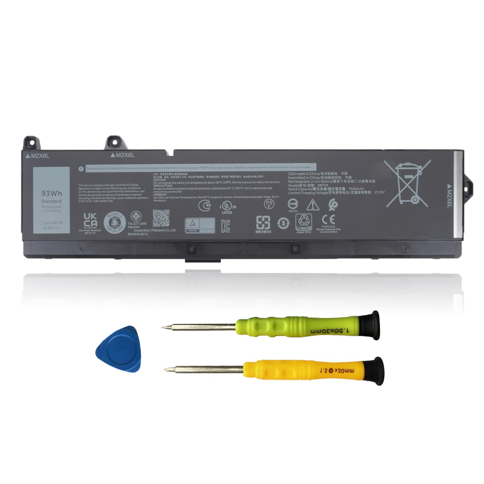 AOMKA X9FTM Laptop Battery Replacement for Dell Precision 7670 7680 7770 7780 Series RCVVT T6PFX 451-BCYH 0X26RT X26RT 0NWDC0 NWDC0 11.55V 93Wh