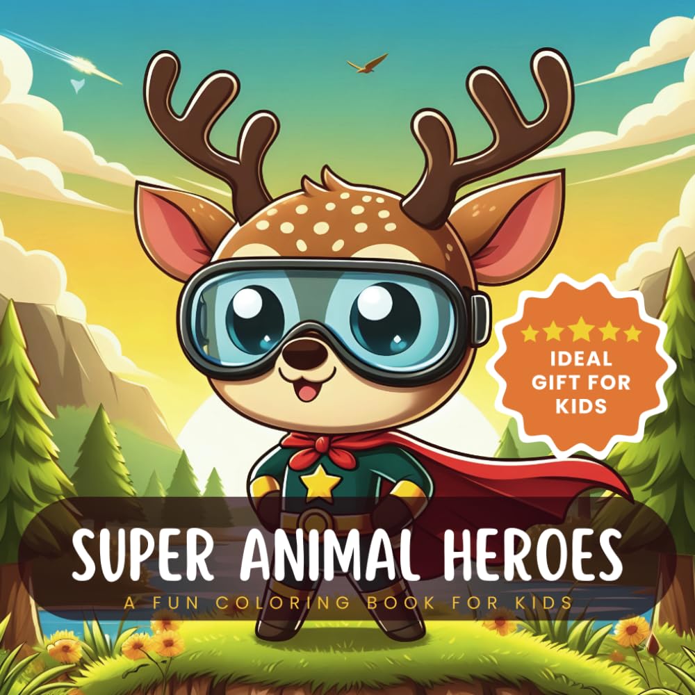 Super Animal Heroes: 83 Unique Superhero Animal Coloring Pages for Kids – Develop Creativity and Imagination with Fun and Educational Book for Boys